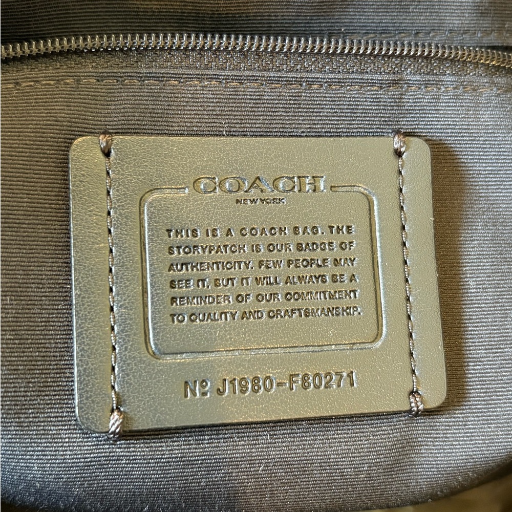 Coach HALLIE SHOULDER BAG (COACH F80271) METALLIC BLUE with Silver Hardware - Picture 8 of 10